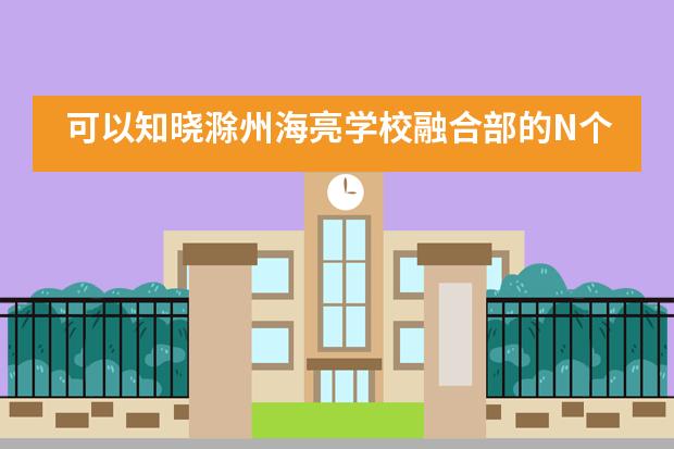 可以知晓滁州海亮学校融合部的N个办学特色