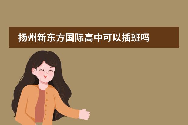 扬州新东方国际高中可以插班吗